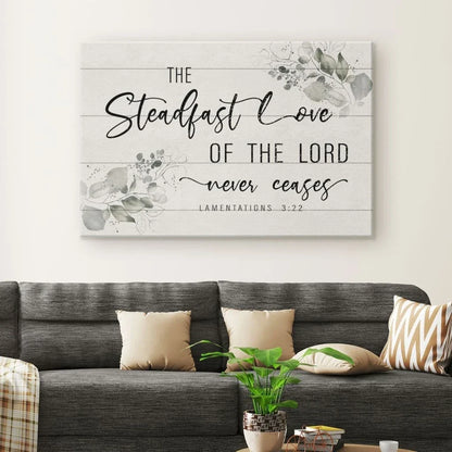 lamentations 3 22 the steadfast love of the lord never ceases canvas wall art (Landscape) (view 4)