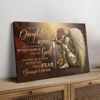 female warrior i am the daughter of a king christian wall art canvas (Landscape) (view 4)