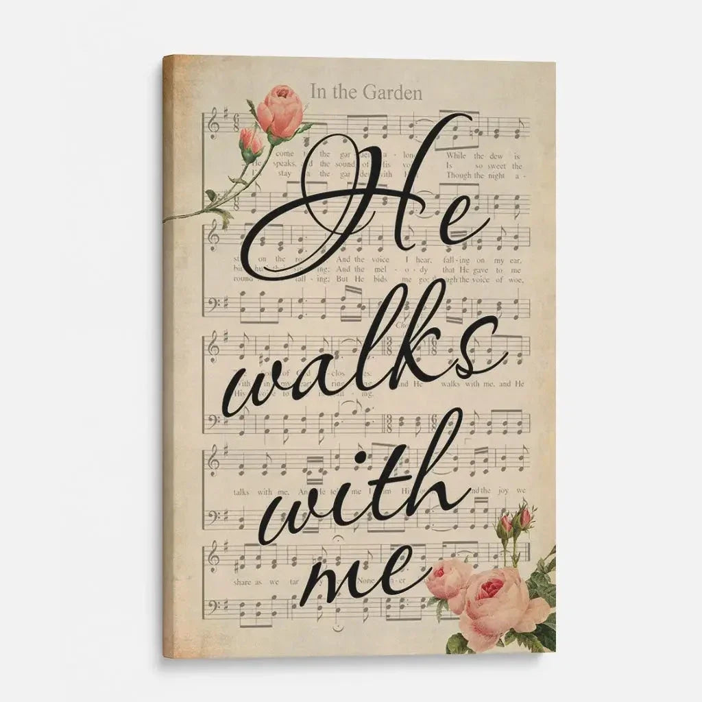 he walks with me wall art canvas print (Landscape) (view 5)
