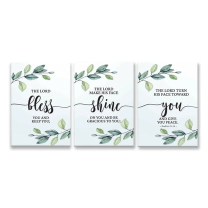the lord bless you and keep you 3 panel christian wall art canvas (view 3)