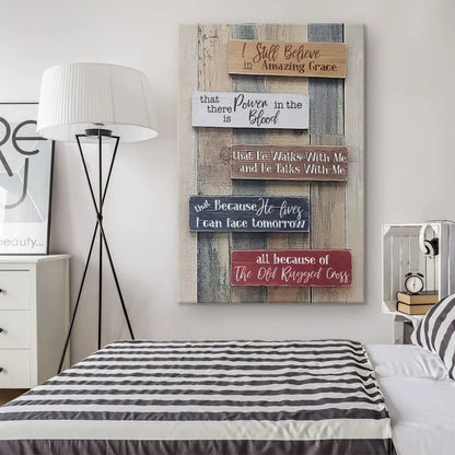 rustic i still believe in amazing grace canvas wall art (Landscape) (view 3)