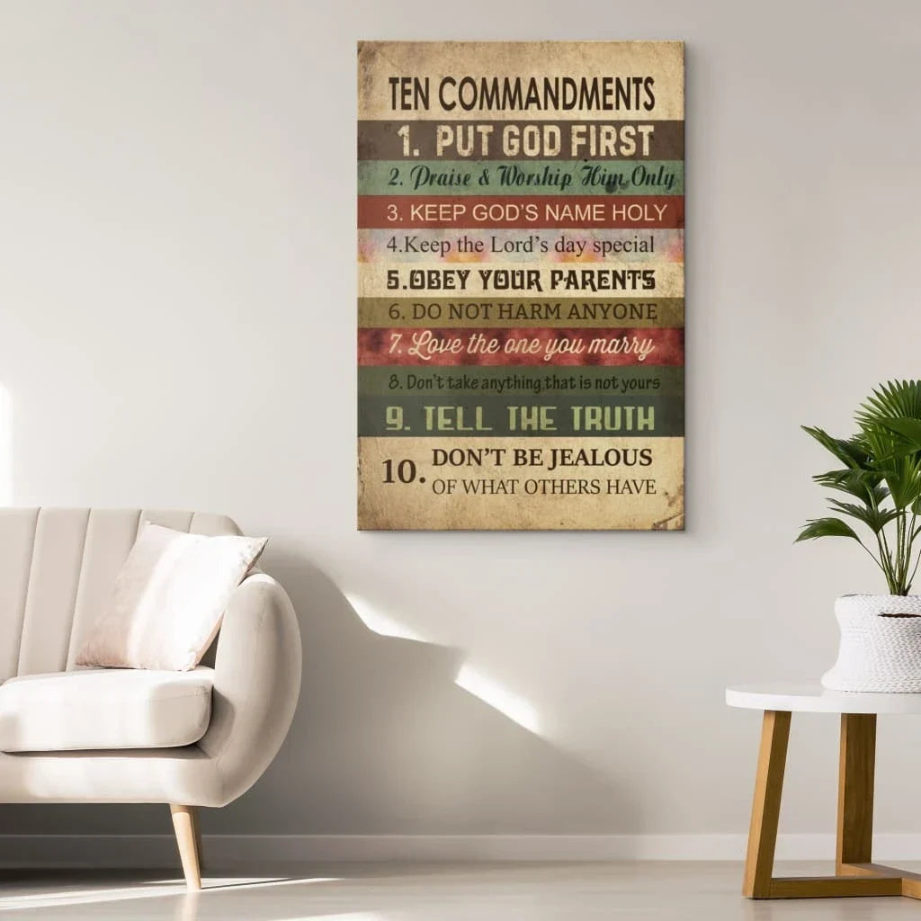 ten commandments wall art canvas (view 3)