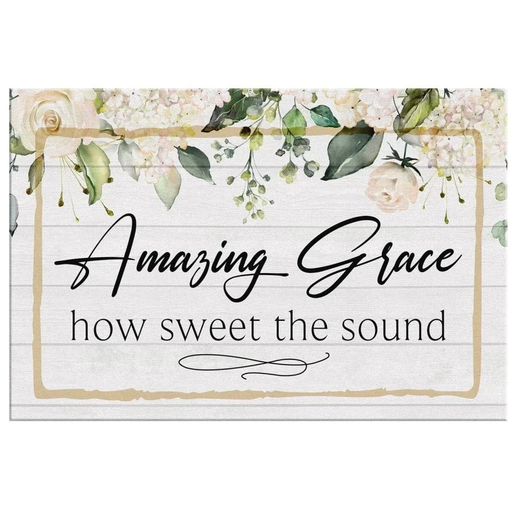 amazing grace how sweet the sound canvas wall art amazing grace wall decor (Landscape) (view 4)