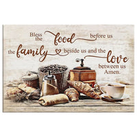bless the food before us the family beside us wall art canvas print (Landscape) (view 2)