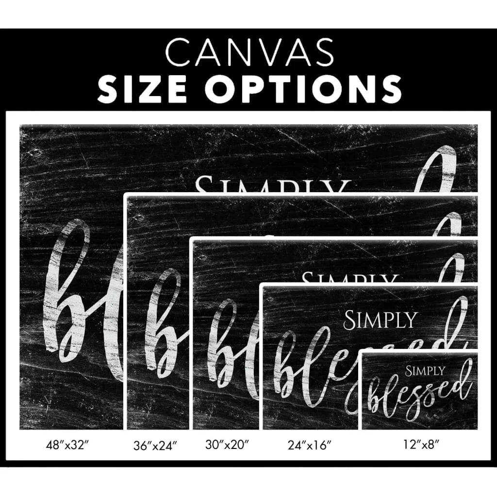 simply blessed wall art canvas modern farmhouse christian wall decor (Landscape) (view 2)