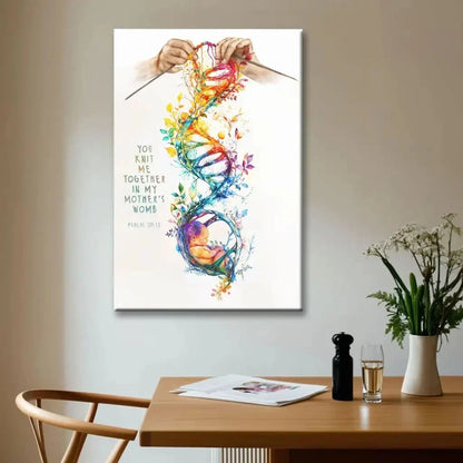 you knit me together in my mother s womb christian artwork psalm 139 13 wall art canvas (Landscape) (view 4)