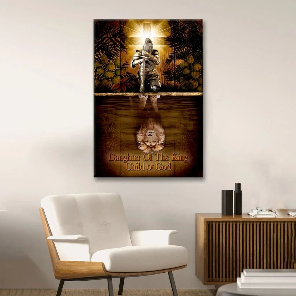 female warrior daughter of a king child of god wall art canvas (view 3)