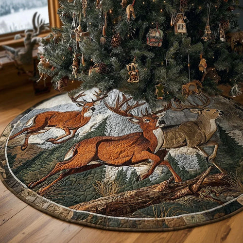 Into the Wild Christmas Quilted Tree Skirt