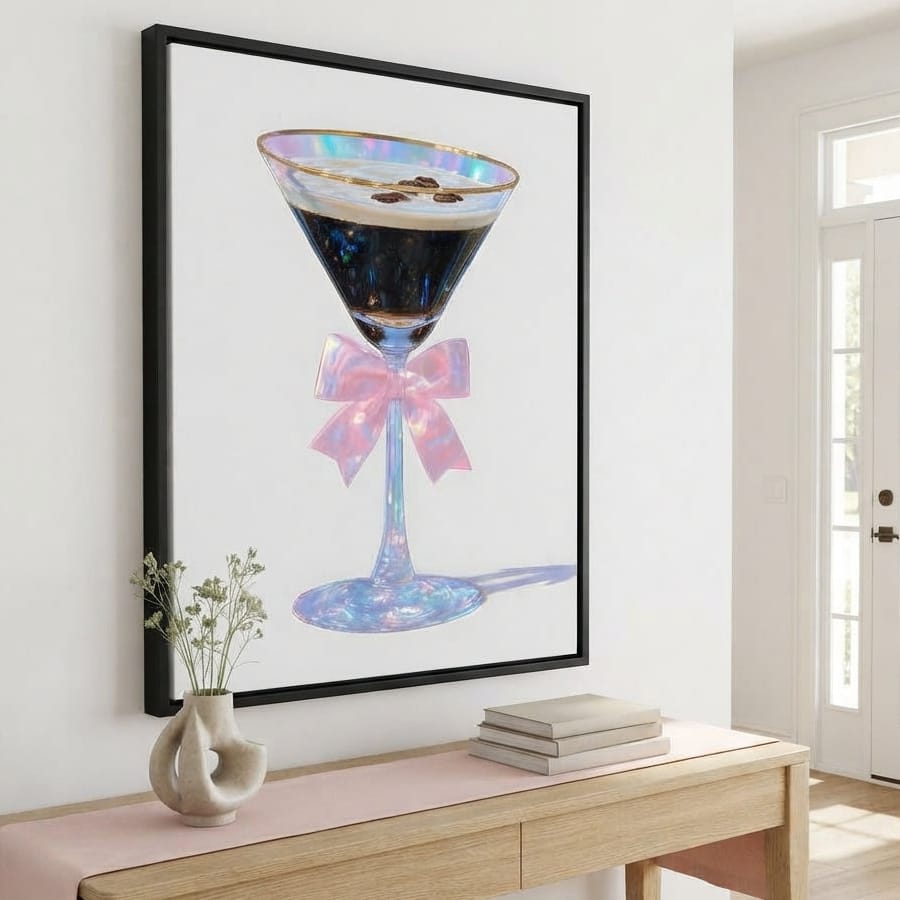 Iridescent Espresso Martini Bow Canvas Wall Art
