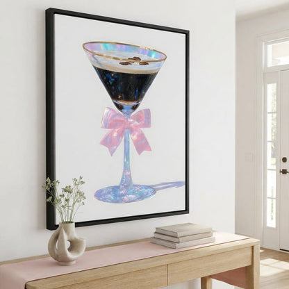 Iridescent Espresso Martini Bow Canvas Wall Art