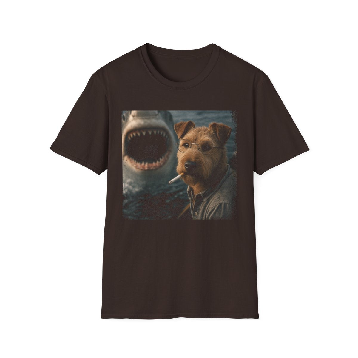 Irish Terrier and Shark Tee