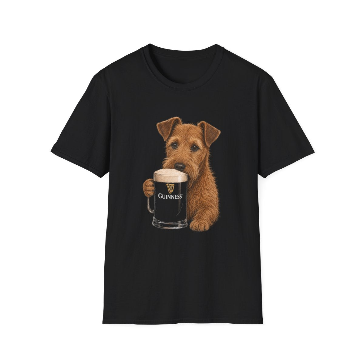 Irish Terrier With A Pint Tee
