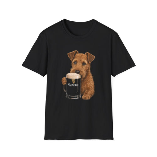 Irish Terrier With A Pint Tee