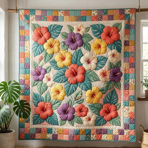 Island Blossom Quilt Blanket - Quilted Blanket by Wild and Way
