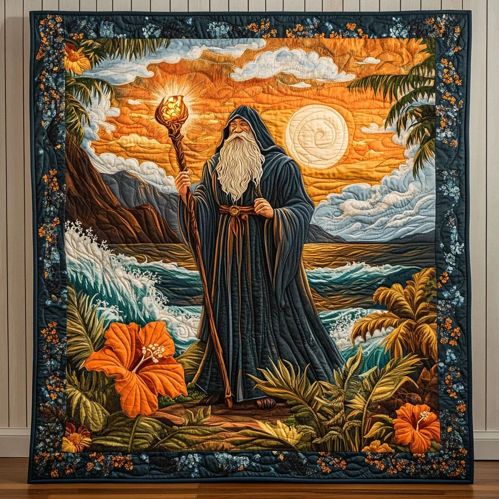 Island Sorcerer Sunset Quilt Blanket