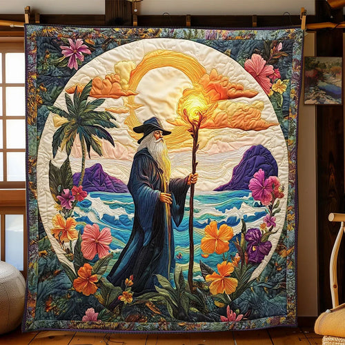 Island Sorcerer Sunset Quilt Blanket