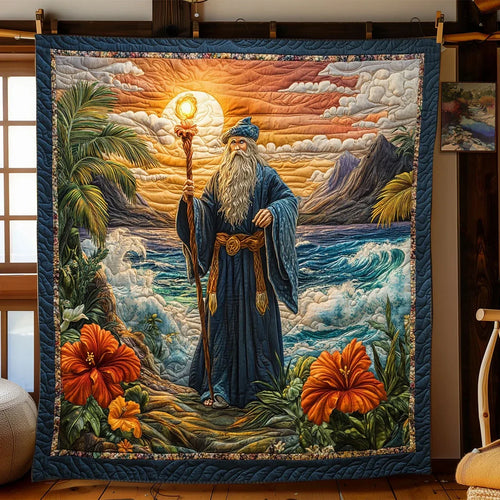 Island Sorcerer Sunset Quilt Blanket
