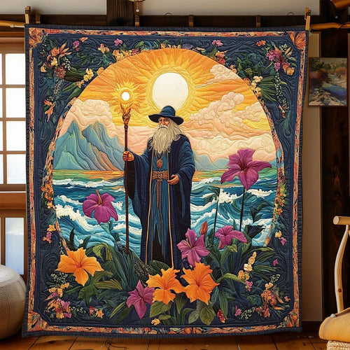 Island Sorcerer Sunset Quilt Blanket