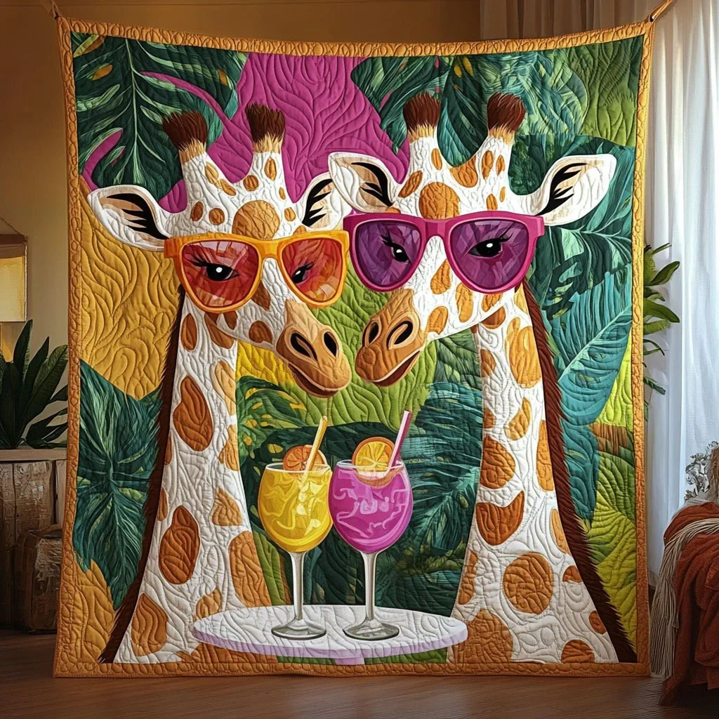 Island Vibes Giraffe Quilt Blanket