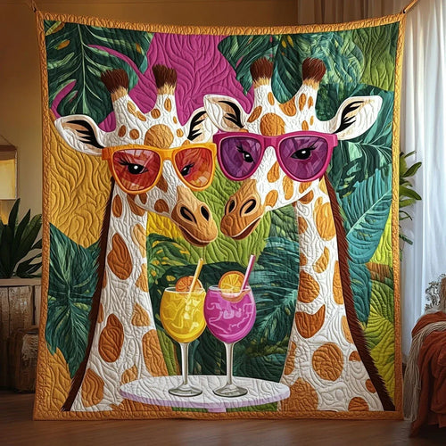 Island Vibes Giraffe Quilt Blanket