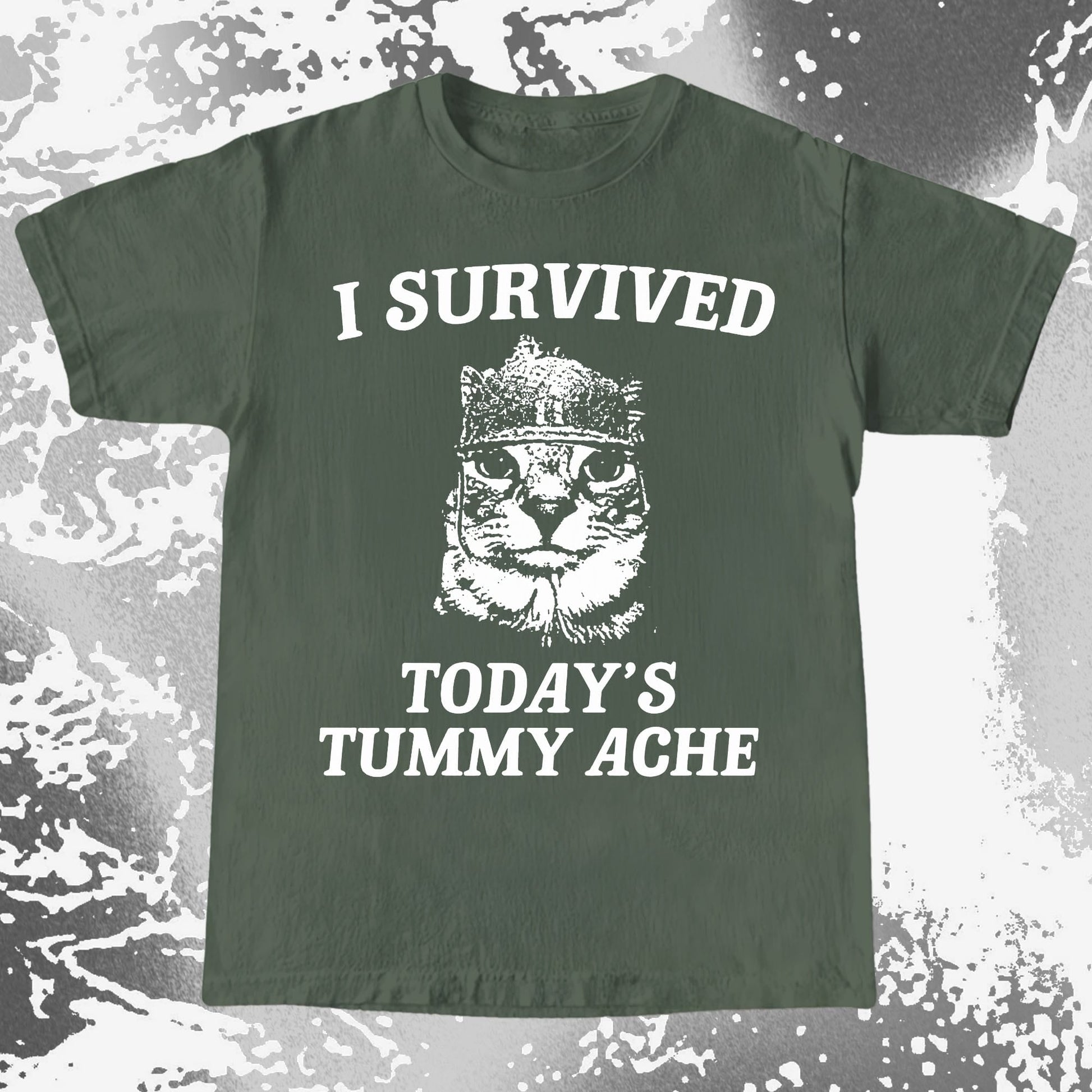 I Survived Today's Tummy Ache Cat Shirt (view 6)