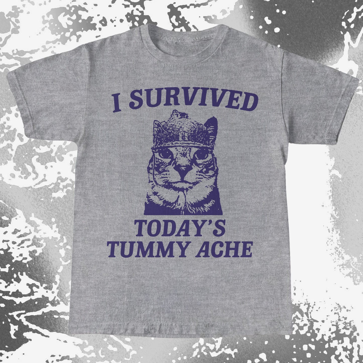 I Survived Today's Tummy Ache Cat Shirt (view 4)