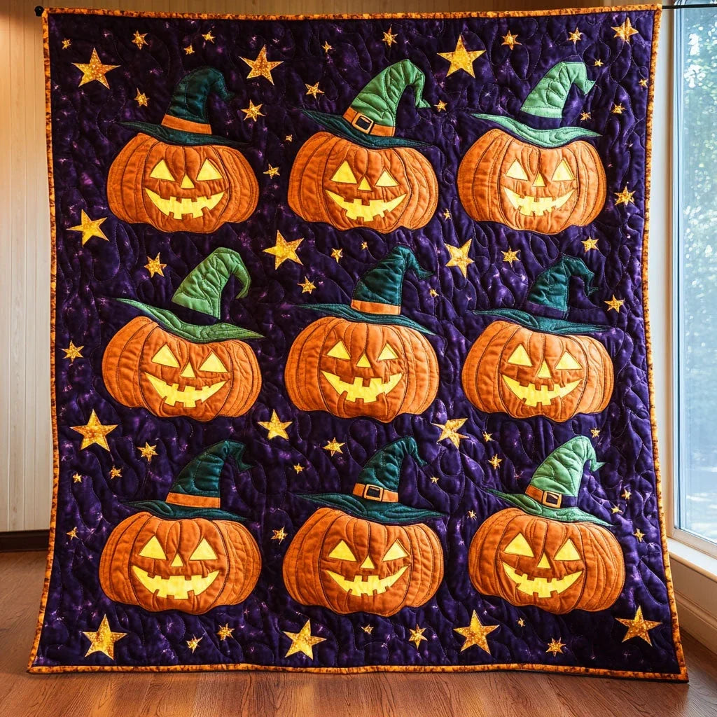 Jack-O-Lantern Jam Quilt Blanket