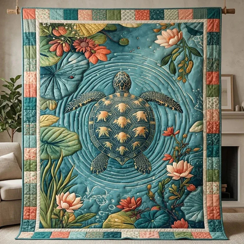 Jade Shell Journey Quilt Blanket - Quilted Blanket by Wild and Way