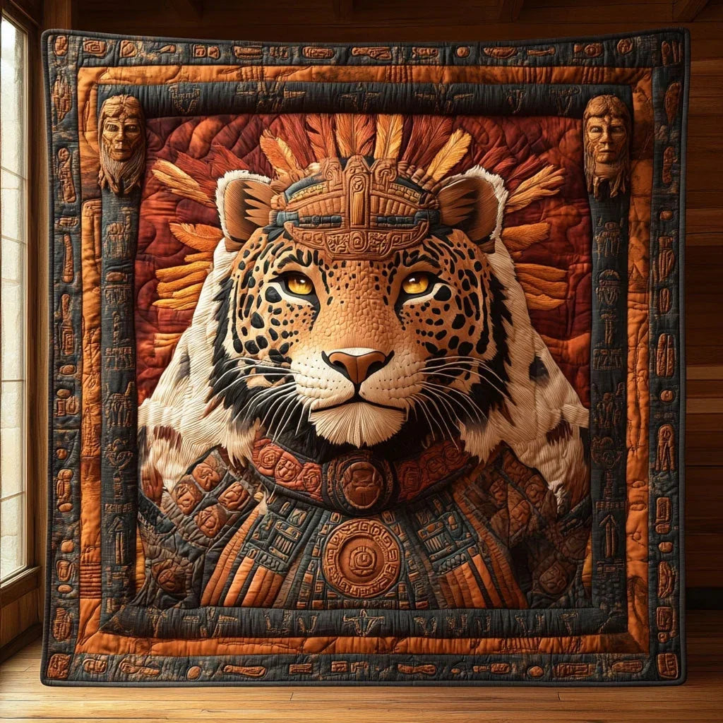Jaguar Warrior Quilt Blanket