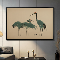 Chinese Ink Cranes Canvas Wall Art
