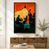 Jazz Bar Mid-Century Modern Canvas Art Wall Art