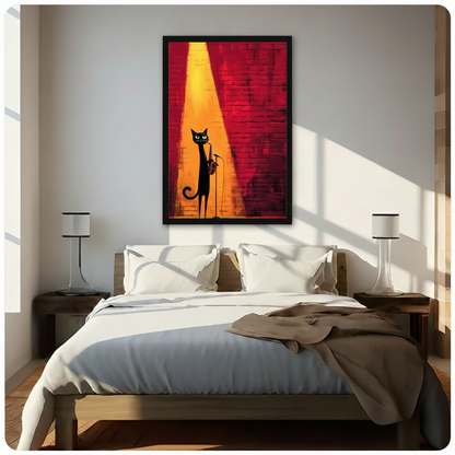 Jazz Cat Saxophone Spotlight Oil Painting Canvas