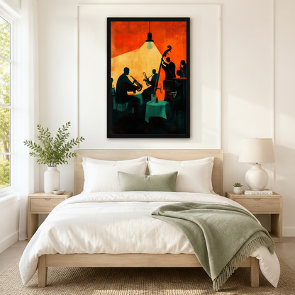 Jazz Bar Mid-Century Modern Canvas Art Wall Art