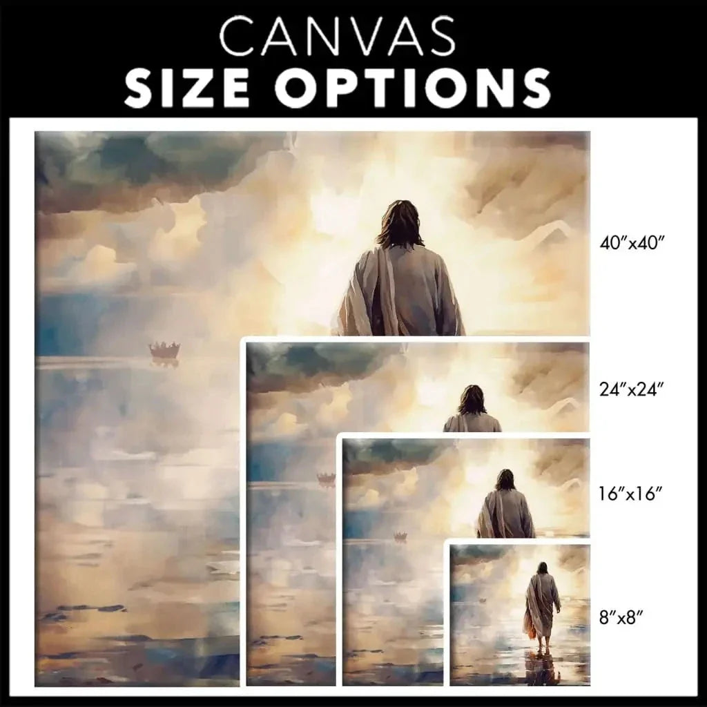 jesus walking on water wall art canvas print (view 8)