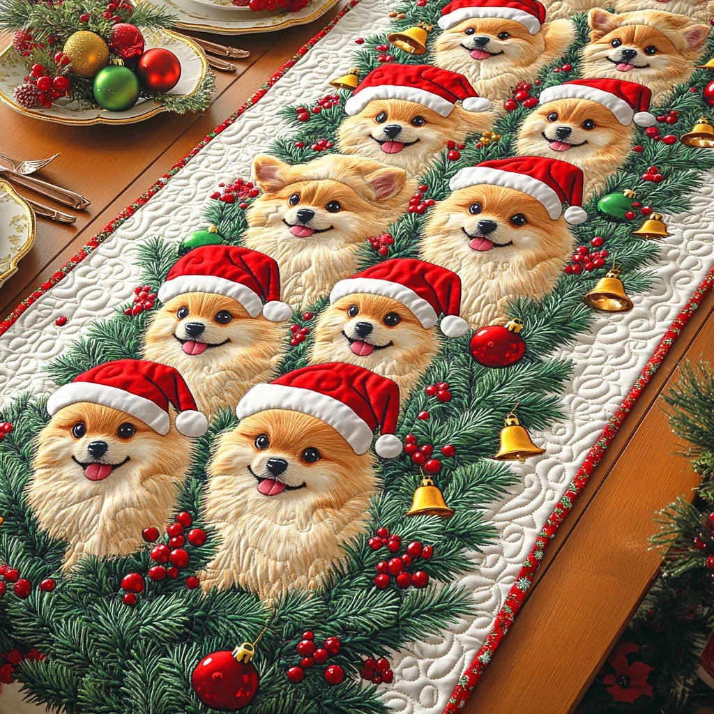 Jingle Pom Quilted Table Runner