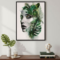Botanical Muse Fusion Portrait Canvas Wall Art