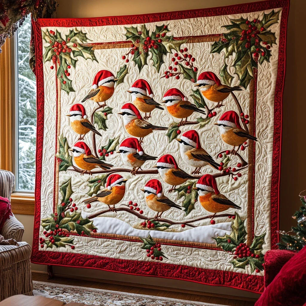 Jolly Choir European Robin Quilt Blanket