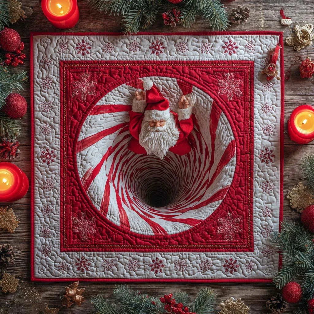 Jolly Swirl Quilted Table Topper