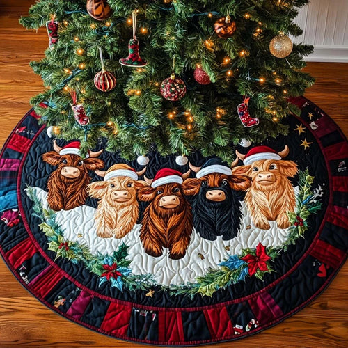 Joyful Gathering Christmas Quilted Tree Skirt