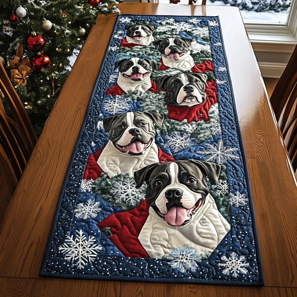 Joyful Pitbull Quilted Table Runner