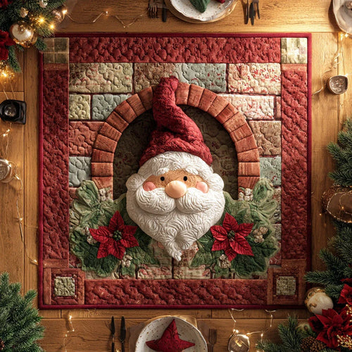 Joyful Santa Quilted Table Topper
