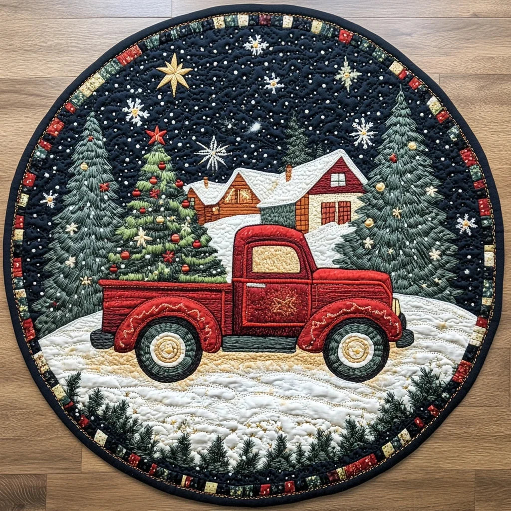 Joyful Tidings Quilted Round Mat