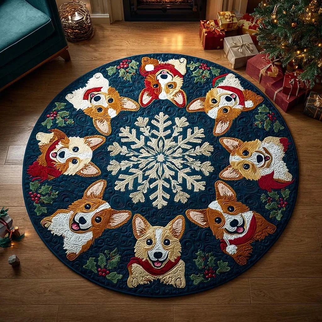 Joyful Whirl Quilted Round Mat
