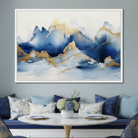 Golden Sapphire Alpine Peaks Canvas Wall Art