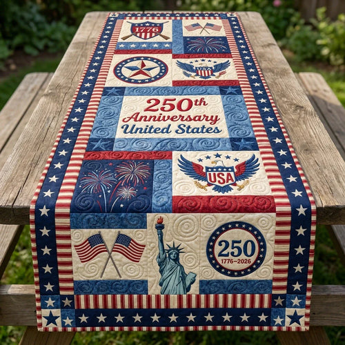 Jubilee Americana Quilted Table Runner