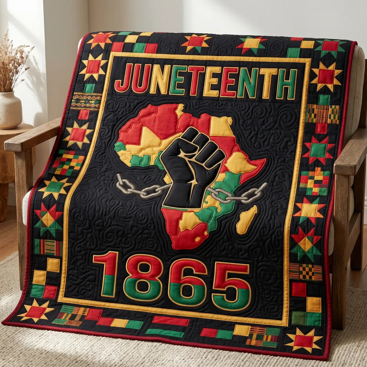 Juneteenth 1865 Black History Quilt Blanket