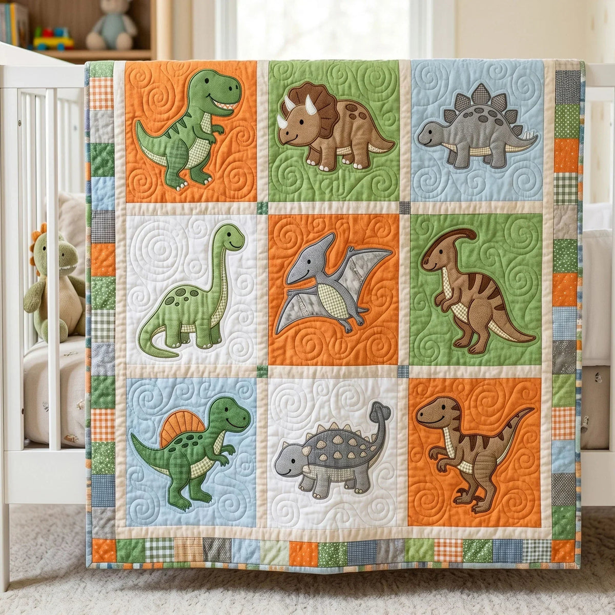 Jurassic Pals Quilt Blanket - Quilted Blanket by Wild and Way