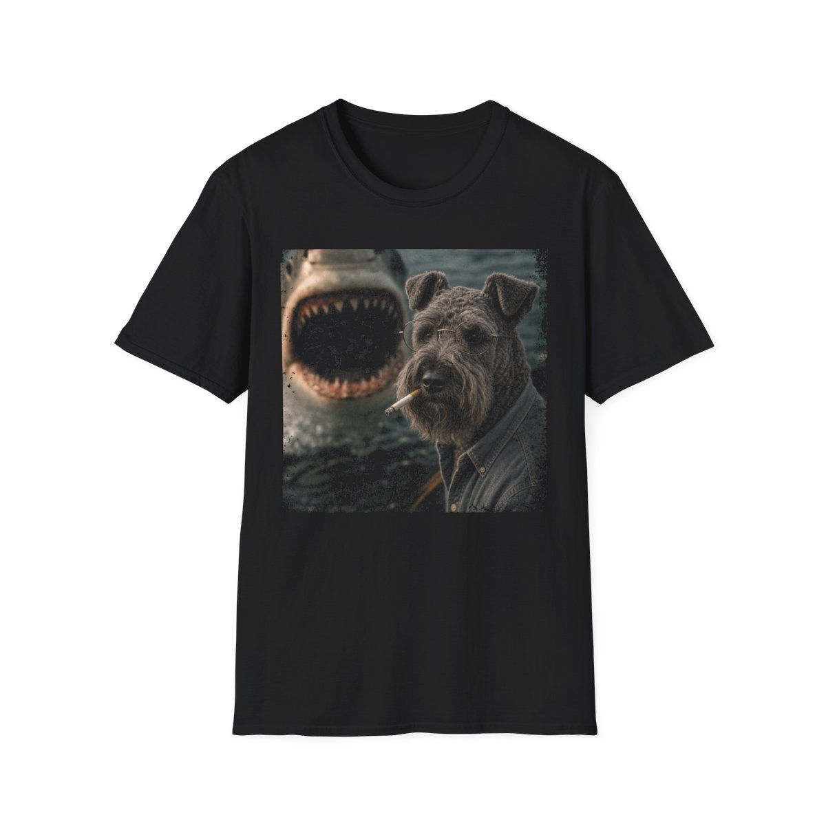 Kerry Blue Terrier and Shark Tee