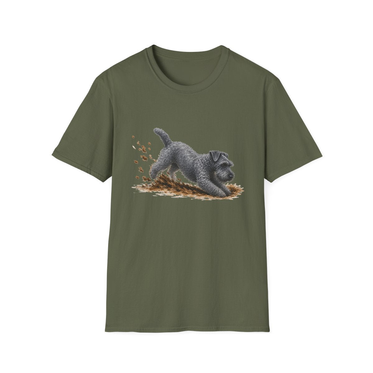 Kerry Blue Terrier Excavating Mode On Tee