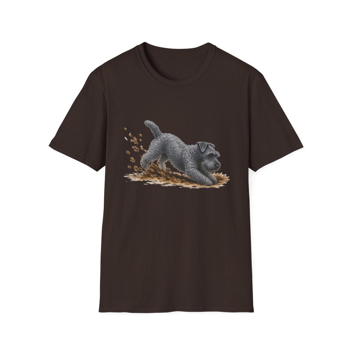 Kerry Blue Terrier Excavating Mode On Tee